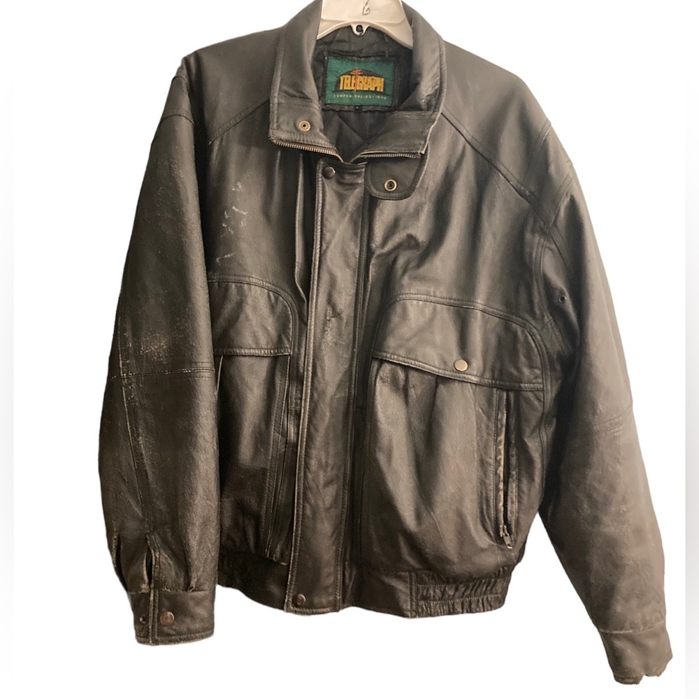 Vintage 70s-80s Telegraph by Coopers Collection Leather Biker Jacket Size L